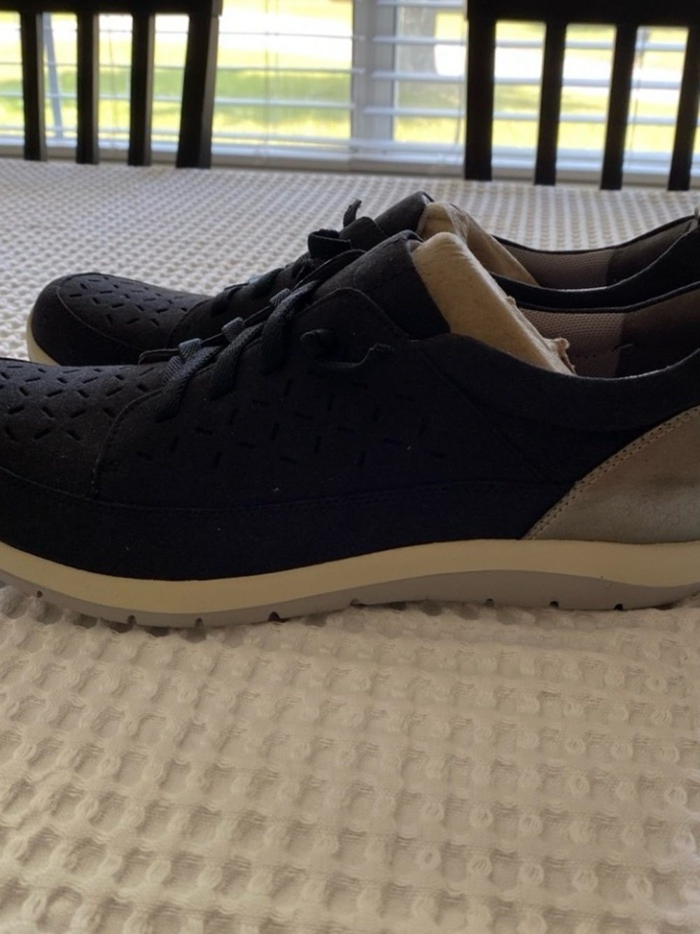 Aravon Black Perforated Lace-Up Women's Sneakers - Picture 3 of 6